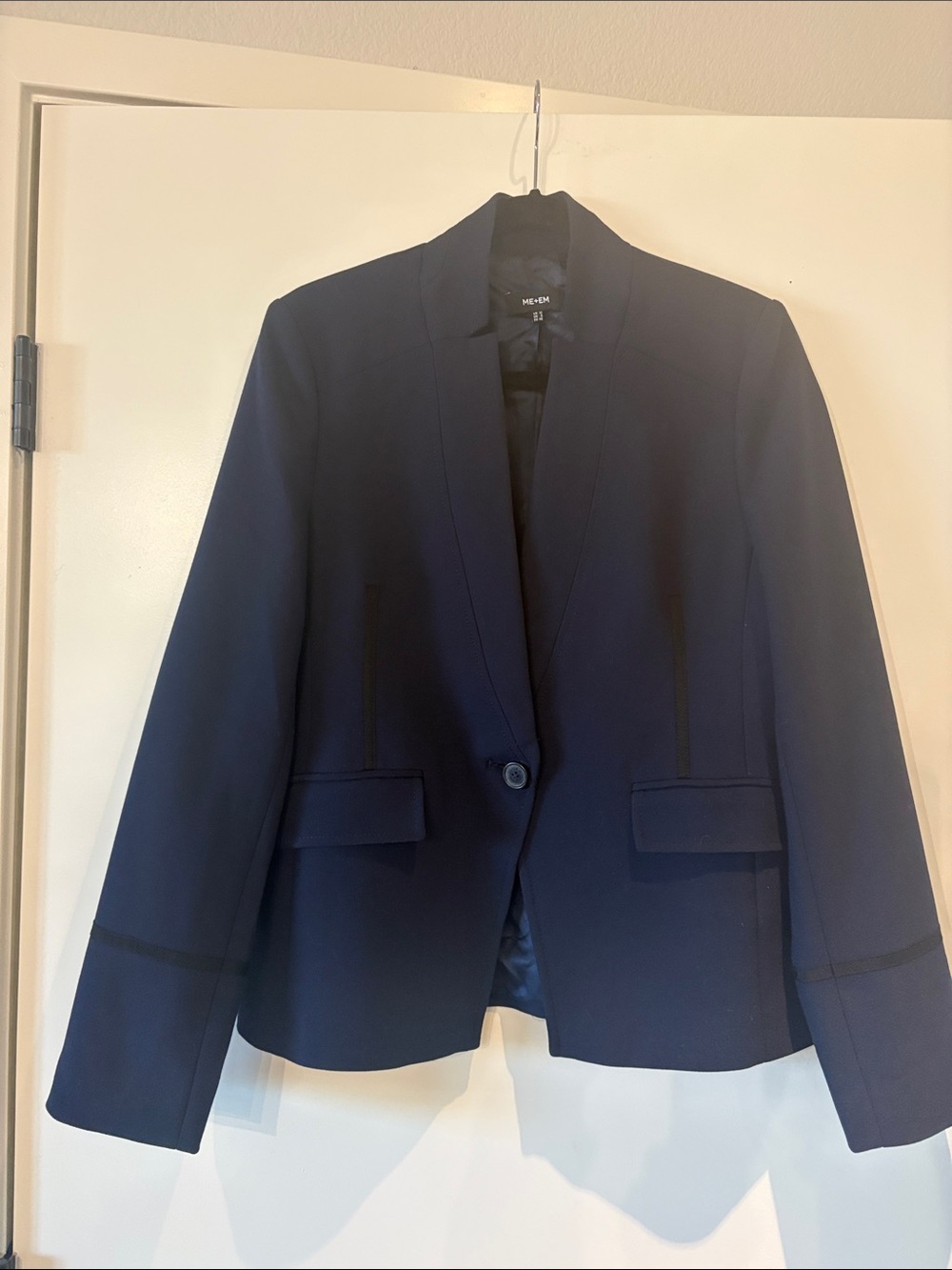 ME+EM Navy Single-Button Tailored Blazer